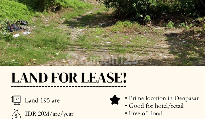 Tanah Kontrakan Jalan Utama Imam Bonjol Denpasar 1,95 Hektar