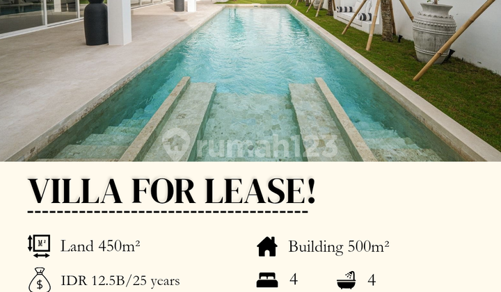 For Lease Brand New 4 Bedroom Villa in Sanur for 25 Years For Lease Brand New 4 Bedroom Villa in Sanur for 25 Years