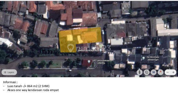 DIJUAL MURAH RUMAH TEPAT DISAMPING KAMPUS UNKRIS, JATIWARINGIN, COCOK UNTUK KOST AN 3 KAMPUS DISEKITAR SERTA KARYAWAN KANTOR SEPANJANG JL.JATIWARINGIN 2