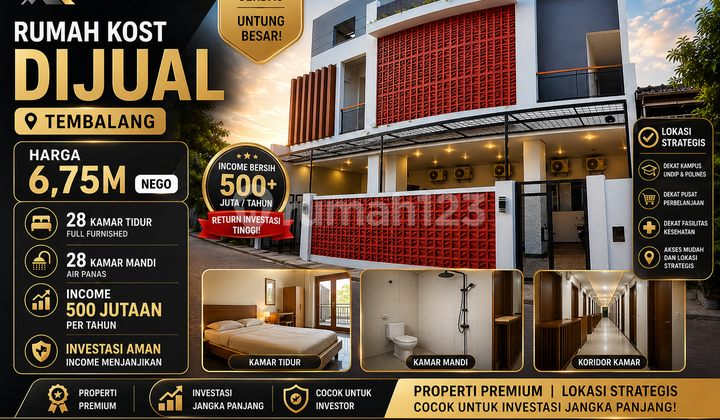 Kost 28 Kamar Tembalang - Income 500Jt/Tahun, Harga 6,75M Nego! Kost 28 Kamar Tembalang - Income 500Jt/Tahun, Harga 6,75M Nego!