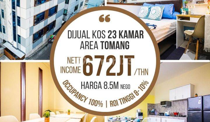 Dijual Cepat Bangunan Baru Kost Kostan Exclusive 23 Kamar, Full Furnished 5 Lantai Hadap Selatan, Siap Huni Harga Murah di Gajah Mada, Harmoni, Jakarta Pusat 1