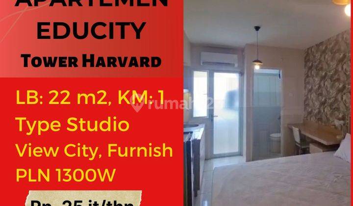 Apartement Apartemen Educity Tower Harvard 1 BR Furnished Bagus 1