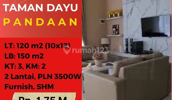 Rumah 2 Lantai Bagus Furnished SHM di Taman Dayu Pandaan, Pasuruan 1