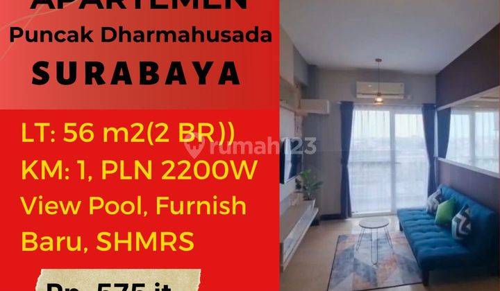 Apartemen Baru 2 BR Full Furnish Puncak Dharmahusada Surabaya 1