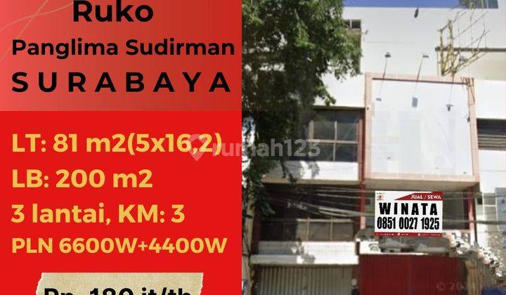 Ruko di Panglima Sudirman Surabaya, Surabaya 200 m Bagus HGB 1