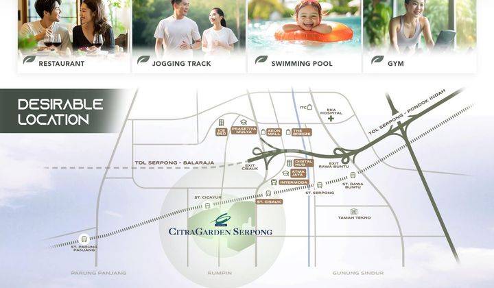 Rumah 900jtan CLUSTER ELAIA citra garden serpong dpn sportclub 2