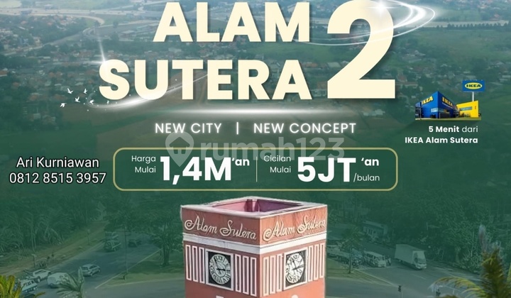 Cluste Vola Alam Sutera, Near Airport, Best-Selling Limited Units Starting from 1 Million. 1
