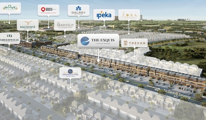 Ruko Potensial! Termurah 3,2M 3Lt Hadap Jalan Bsd City The Exquis Dp 10% Dibayarin Developer!