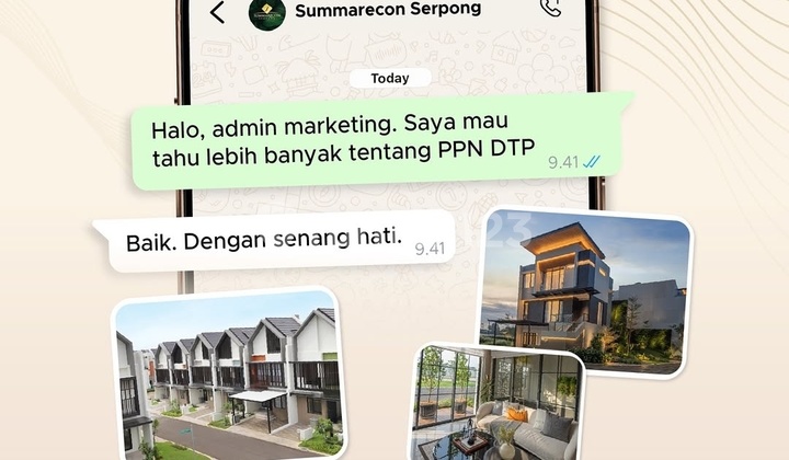 Rumah Bebas Ppn 100% Ardea Summarecon Serpong Limited & Free Lift 2