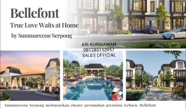 Free PPN 100% Bellefont Summarecon Serpong 4,3M Type 8 3Lantai! 2