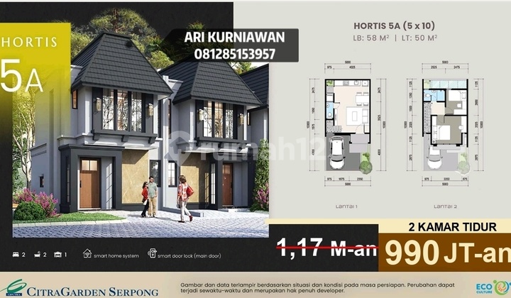 Kpr Jamin Approve! Cluster Hortis Citra Garden Serpong Dp 0% Cicilan 6jutaan