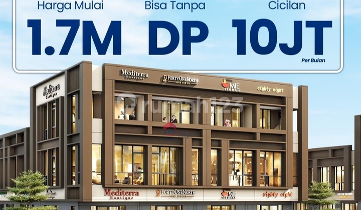 Ruko Komersial Modern Alunara Bsd Timur Mulai 1,7 Man Kpr Dp 0%