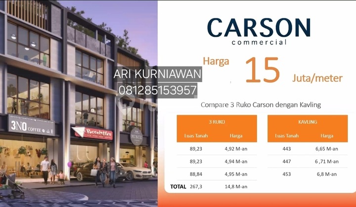 Cheapest Carson Commercial Plots in Segading Serpong 13 Million Rupiah per Meter!!