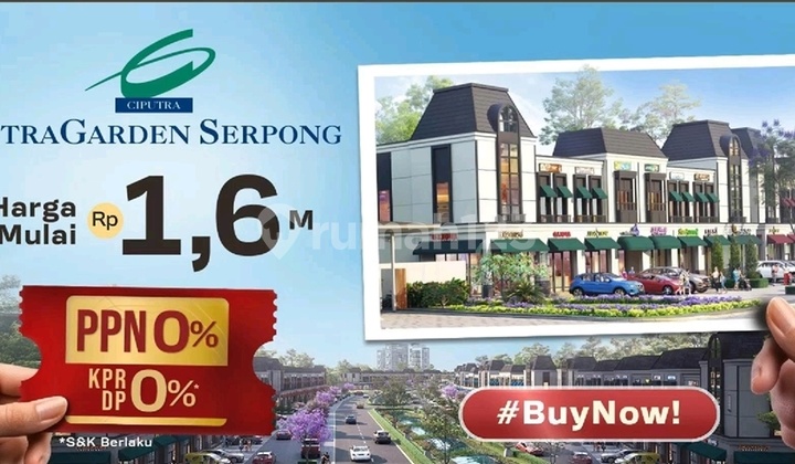 5 Unit Lagi! Ruko La Vallee Citra Garden Serpong Dp0% Hadap Boulevard