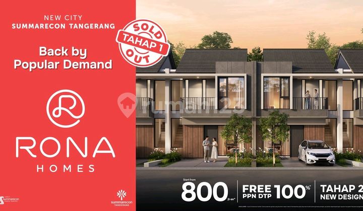 New Launching Summarecon Tangerang Rona Homes Tahap 2 Free PPN & Siap Huni 2