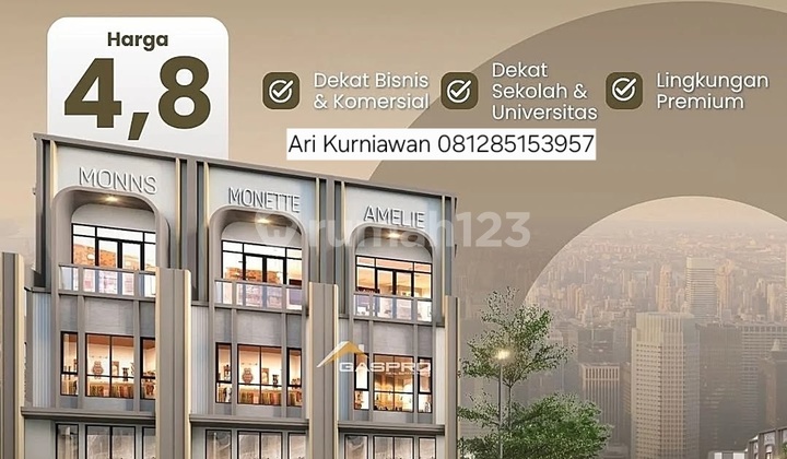 3-Story Shop House Facing the Main Road & Access – Gading Serpong BSD Il Lago Square 1