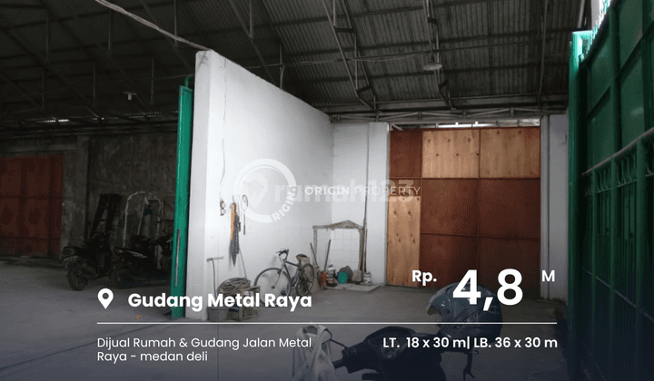 Dijual Rumah Gudang Luas di Jalan Metal Raya Medan Deli 1