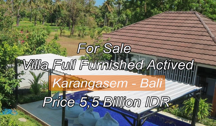 FOR SALE VILLA GUEST HOUSE FURNISHED ACTIVE LOCATION AMED BALI KARANGASEM,RUNNING WELL.