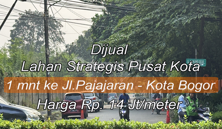 Dijual Tanah Sangat Strategis hanya 1 menit ke Jl. Pajajaran pusat Kota Bogor Cocok untuk Usaha.