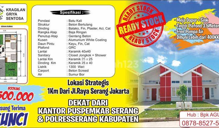 Rumah Subsidi Dijual 1 Lantai Dekat Polres Kabupaten Serang  1