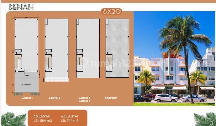 Dijual Ruko Soho Miami Paradise Pik 2 Baru 3 Lantai 420 M2 Indent 2