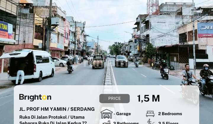 Ruko Jual/Sewa Di Jalan Protokol Jalan Prof.hm Yamin Serdang