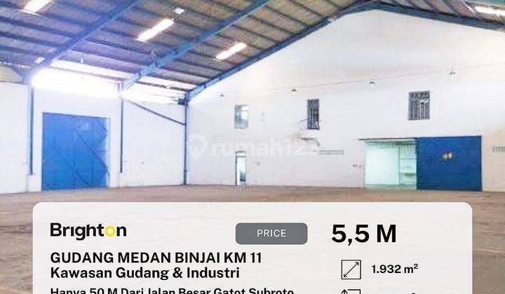 Gudang Medan Binjai Km 11 Kondisi Siap Pakai Ada Ruangan Kantor 1