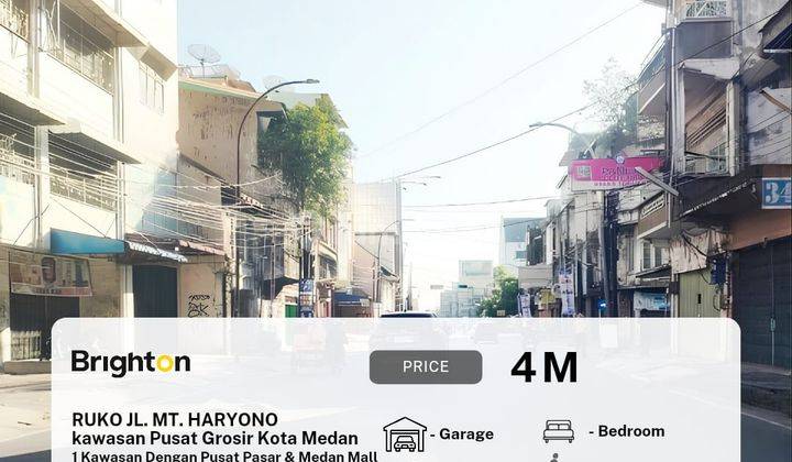 Ruko Jalan Mt. Haryono 1 Kawasan Pusat Grosir Kota Medan 