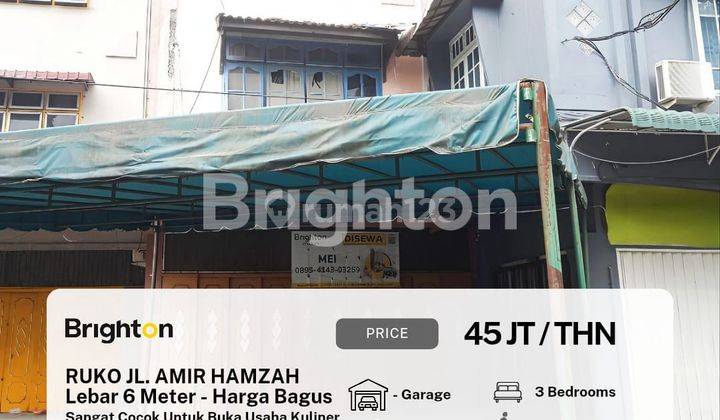 Ruko Lebar 6 meter-Jalan Besar Amir Hamzah- Sudah Ada CanopyDepan 1