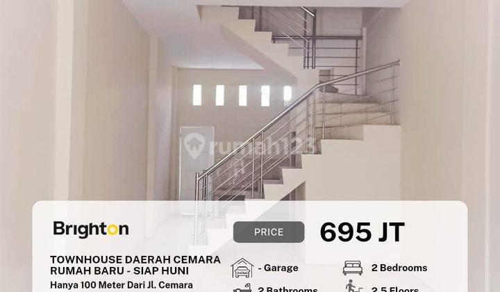 Town House Baru Jalan .Cemara -5 Menit ke Komplek CemaraAsri 1