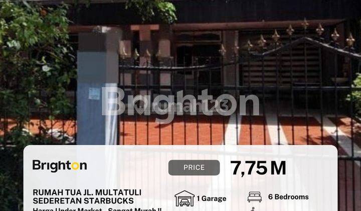 Dijual Rumah Tua ( Hitung Tanah Saja ) Jalan Multatuli Harga Under market,Lokasi Strategis 1