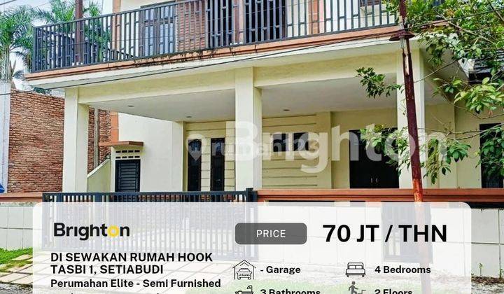 Rumah Hook Lebar 15 M semi Furnished komplek Tasbi 1 Jl.setiabudi 1