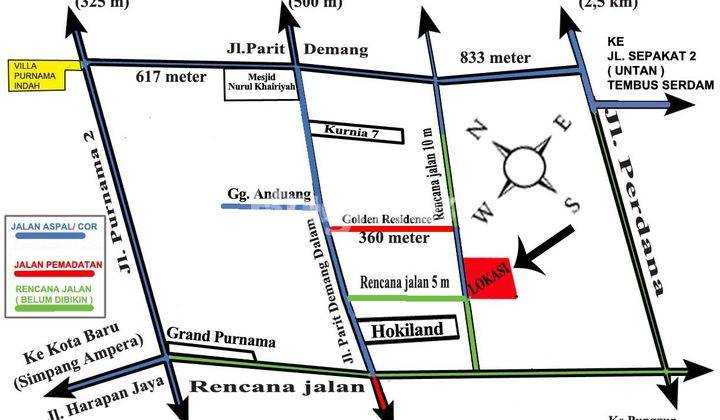 Kavling hook lahan investasi di Parit Demang Dalam - Pontianak Selatan 2