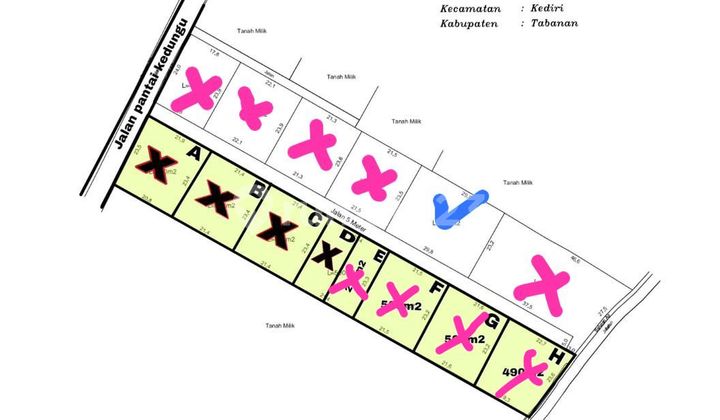 Land for Sale 695.0 m² SHM Near Kedungu Beach Md
