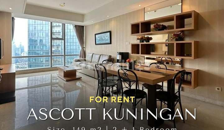 For Rent Ascott Kuningan 2 + 1 Bedroom Fully Furnished, City View