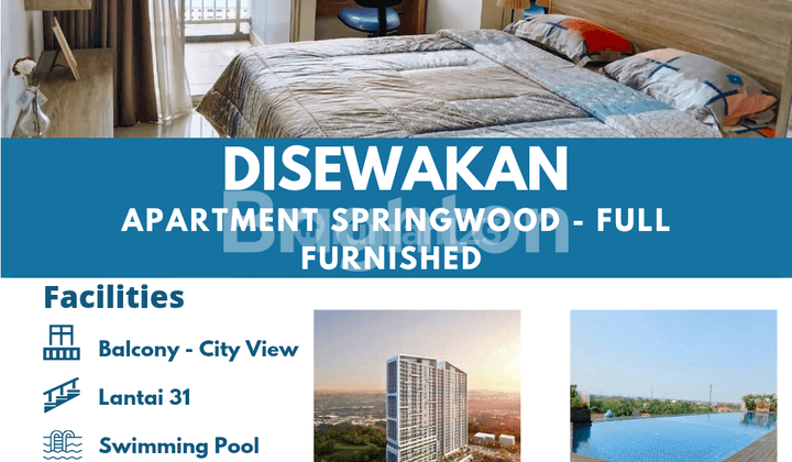 Cuman 3 menit ke toll | Apartemen Spring Wood Tipe Studio 1