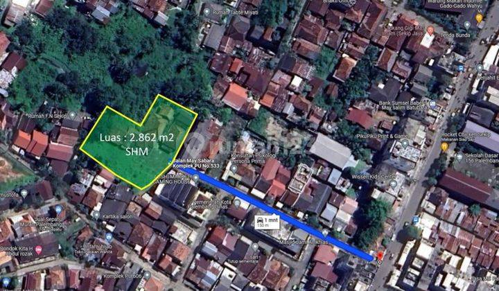 Dijual Tanah Strategis Luas 2.862 M2 di Sekip Tengah Komplek Pu Palembang 1