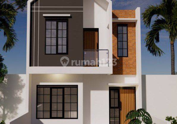 Rumah dua lantai minimalis modern galning green view 1