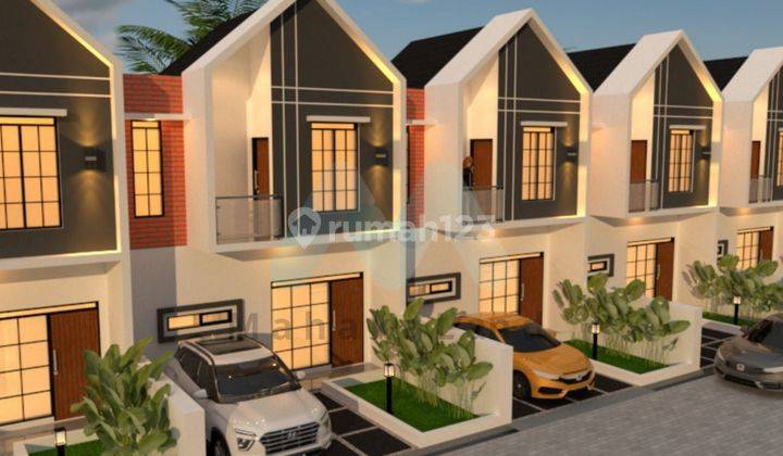 Rumah dua minimalis modern lantai galning green view 2