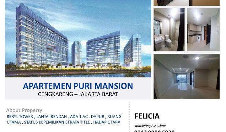 Dijual Unit Apartemen Puri Mansion Lantai Rendah 1