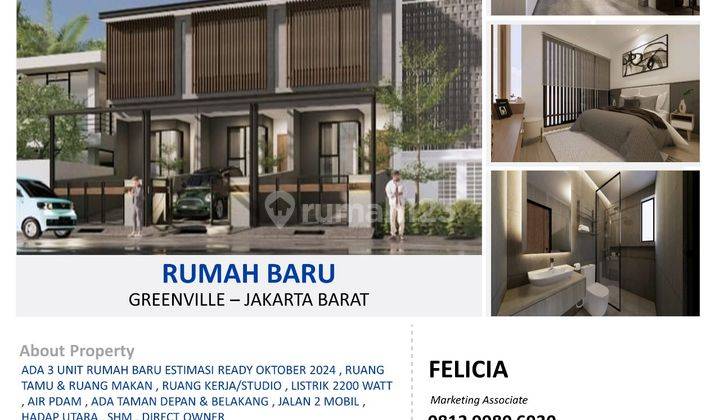 Dijual Rumah Baru 3 Unit Only Di Kawasan Green Ville 1