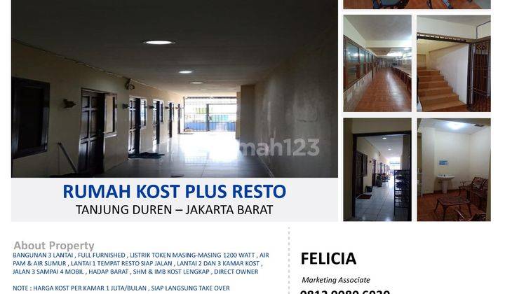 Dijual Cepat Sangat Murah Rumah Kost Plus Resto Di Tanjung Duren 1