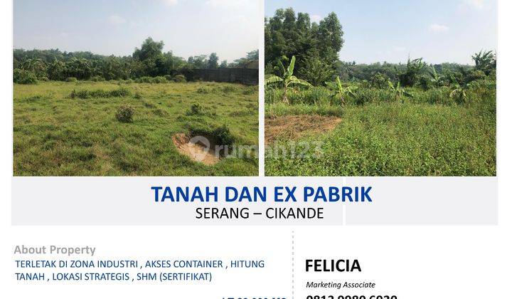 Dijual Tanah Ex Pabrik Lokasi Strategis di Serang 1