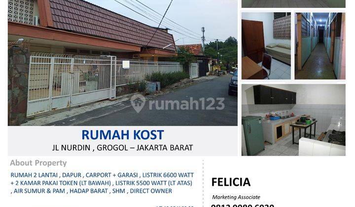 Dijual Sangat Murah Rumah Kost 2 Lantai Jalan Nurdin, Grogol 1