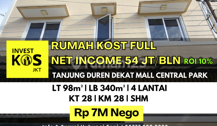 Rumah Kost Tanjung Duren Net Income 54 Jt/Bln Roi 10% Rumah Kost Tanjung Duren Net Income 54 Jt/Bln Roi 10%