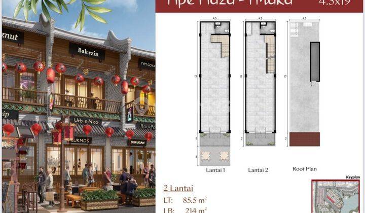 Rukan Primary Cin Te Yen Uk 4,5x22, 2 Muka 2Lantai+Rooftop  2