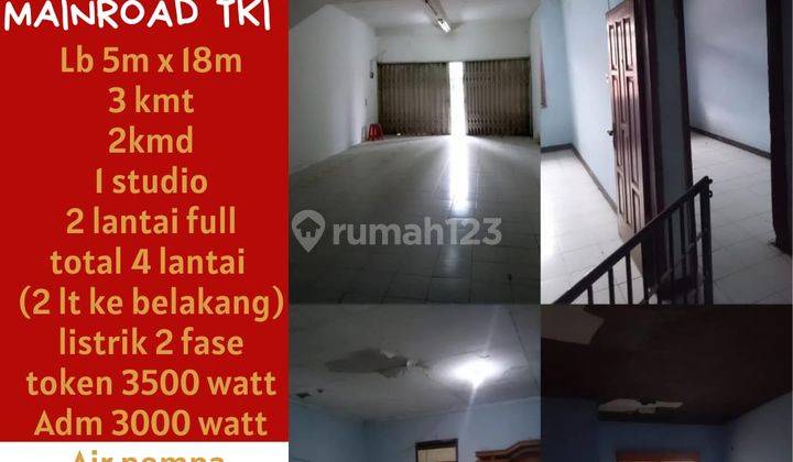 Disewakan Ruko 4 Lantai Dekat Pasar Segar Mainroad Taman Kopo 1