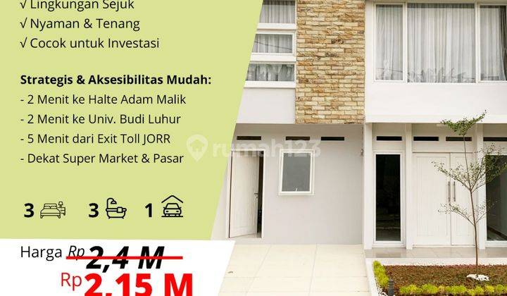 Rumah 2 Lantai Baru Unfurnished SHM di Larangan, Tangerang 2