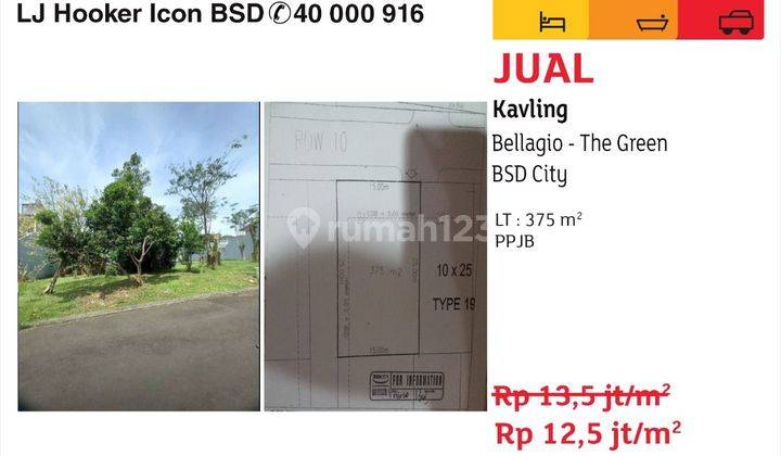  Tanah Kavling 375m2 di Cluster Bellagio, The Green BSD City, BSD The Green 1