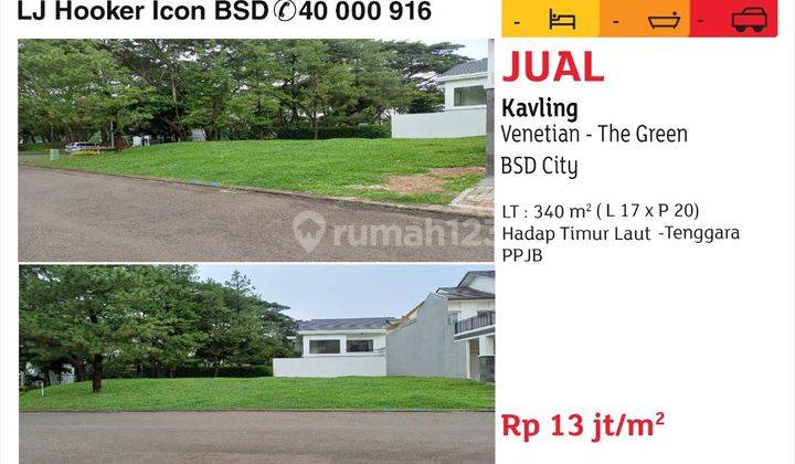  Tanah Kavling 340m2 di Cluster Venetian The Green BSD City, BSD The Green 1